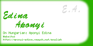 edina aponyi business card